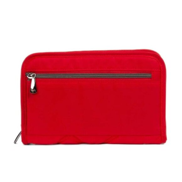 Lug Zeppelin 2 RFID Wristlet Wallet Poppy Red with Houndstooth Interior - Picture 4 of 11